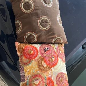 Colorful Embroidered Throw Pillows